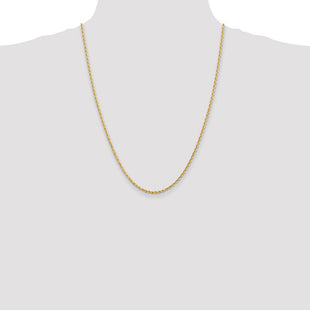 14K Diamond-cut Quadruple Rope Lobster Clasp Chain (Style QTR018-24)