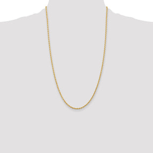 14K Diamond-cut Quadruple Rope Lobster Clasp Chain (Style QTR018-26)