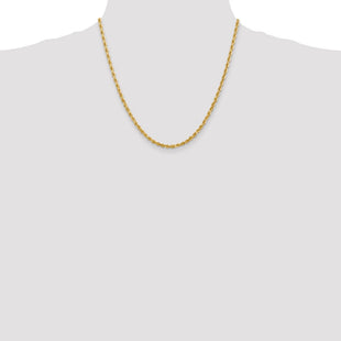 14K Diamond-cut Quadruple Rope Lobster Clasp Chain (Style QTR025-20)