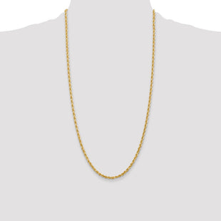 14K Diamond-cut Quadruple Rope Lobster Clasp Chain (Style QTR025-28)