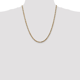 14K Diamond-cut Quadruple Rope Lobster Clasp Chain (Style QTR030-22)