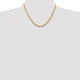 14K Diamond-cut Quadruple Rope Lobster Clasp Chain (Style QTR035-18)