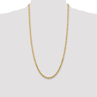 14K Diamond-cut Quadruple Rope Lobster Clasp Chain (Style QTR035-28)
