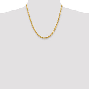 14K Diamond-cut Quadruple Rope Lobster Clasp Chain (Style QTR040-20)
