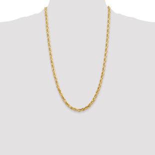 14K Diamond-cut Quadruple Rope Lobster Clasp Chain (Style QTR040-26)
