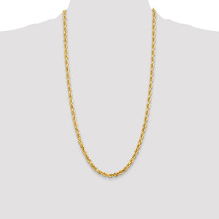 14K Diamond-cut Quadruple Rope Lobster Clasp Chain (Style QTR040-28)