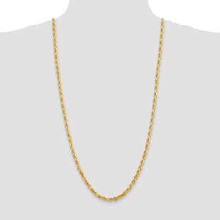 14K Diamond-cut Quadruple Rope Lobster Clasp Chain (Style QTR040-30)