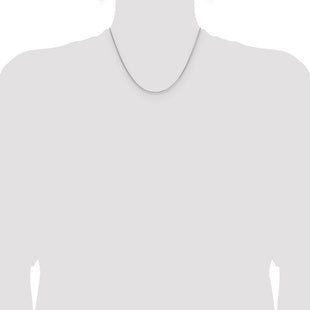 Sterling Silver Rhodium-plated Diamond-cut Round Box Chain (Style QVX019R-18)