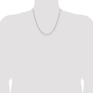 Sterling Silver Rhodium-plated Diamond-cut Round Box Chain (Style QVX019R-20)