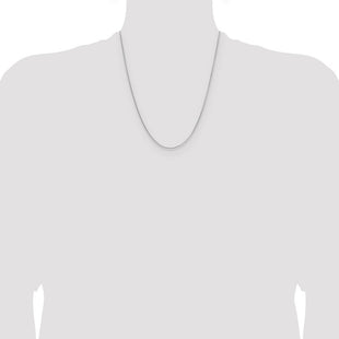 Sterling Silver Rhodium-plated Diamond-cut Round Box Chain (Style QVX019R-22)