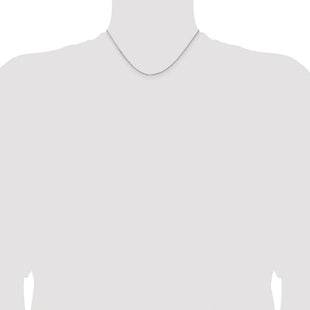 Sterling Silver Rhodium-plated Diamond-cut Round Box Chain (Style QVX022R-16)