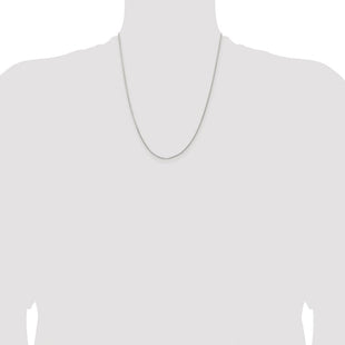 Sterling Silver Rhodium-plated Diamond-cut Round Box Chain (Style QVX022R-22)