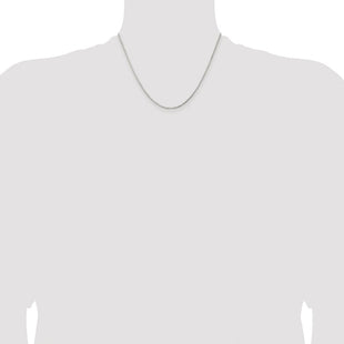 Sterling Silver Rhodium-plated Diamond-cut Round Box Chain (Style QVX026R-18)