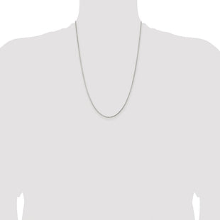 Sterling Silver Rhodium-plated Diamond-cut Round Box Chain (Style QVX026R-24)