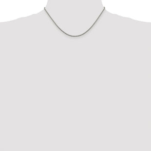 Sterling Silver Rhodium-plated Diamond-cut Round Box Chain (Style QVX035R-16)