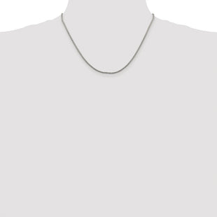 Sterling Silver Rhodium-plated Diamond-cut Round Box Chain (Style QVX035R-18)