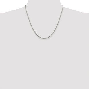 Sterling Silver Rhodium-plated Diamond-cut Round Box Chain (Style QVX035R-20)