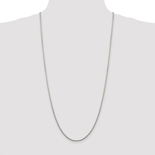 Sterling Silver Rhodium-plated Diamond-cut Round Box Chain (Style QVX035R-30)