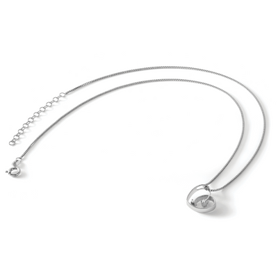 White Ice Sterling Silver Rhodium-plated Diamond Open Heart Necklace with Extender, 20 x 20mm