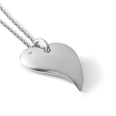 White Ice Sterling Silver Rhodium-plated Diamond Heart Necklace with Extender, 20 x 20mm