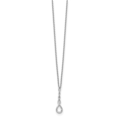White Ice Sterling Silver Rhodium-plated Twisted Diamond Accent Necklace with Extender
