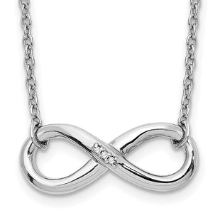 White Ice Sterling Silver Rhodium-plated Diamond Infinity Necklace (Style QW346-18)