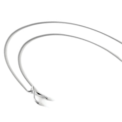 White Ice Sterling Silver Rhodium-plated Diamond Wishbone Slide Pendant Necklace with Extender