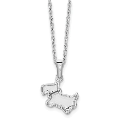 White Ice Sterling Silver Rhodium-plated Diamond Dog Necklace with Extender