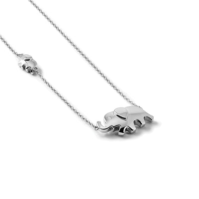 White Ice Sterling Silver Rhodium-plated Diamond Elephant Necklace