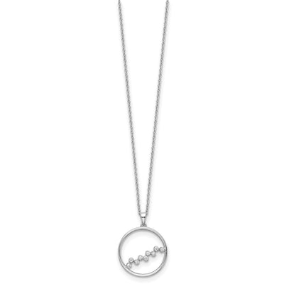 White Ice Sterling Silver Rhodium-plated Diamond Open Circle Necklace with Extender, 20 x 23mm