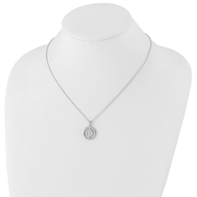 White Ice Sterling Silver Rhodium-plated Diamond Letter D Initial Necklace with Extender
