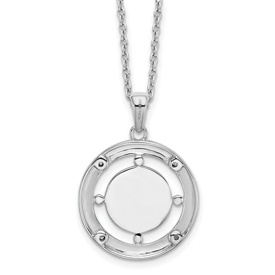 White Ice Sterling Silver Rhodium-plated Diamond Letter O Initial Necklace with Extender
