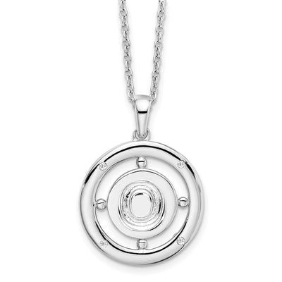 White Ice Sterling Silver Rhodium-plated Diamond Letter O Initial Necklace with Extender