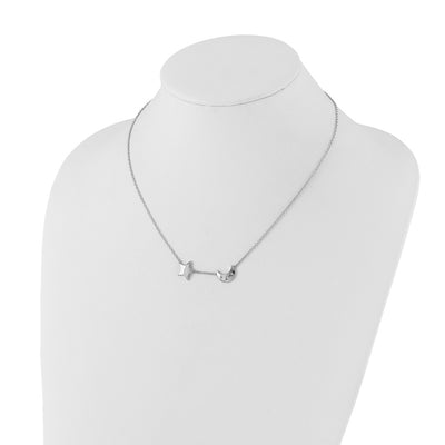 White Ice Sterling Silver Rhodium-plated Diamond Star and Moon Necklace