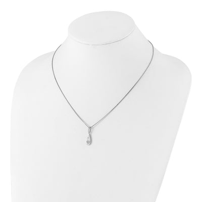 White Ice Sterling Silver Rhodium-plated Diamond Heart Teardrop Necklace with Extender