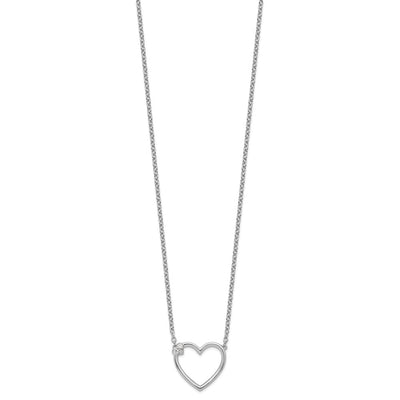 White Ice Sterling Silver Rhodium-plated Diamond Open Heart Necklace