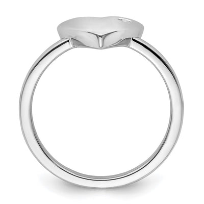 White Ice Sterling Silver Rhodium-plated Diamond Heart Ring