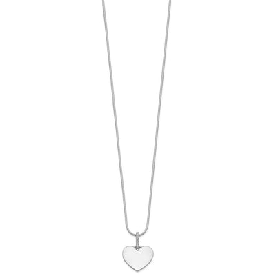 White Ice Sterling Silver Rhodium-plated Diamond Heart Necklace with Extender, 20 x 14.6mm
