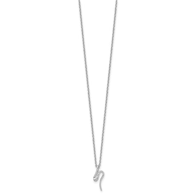 White Ice Sterling Silver Rhodium-plated Diamond Necklace plus Extender