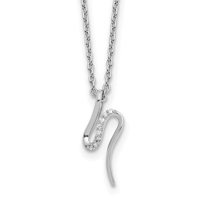 White Ice Sterling Silver Rhodium-plated Diamond Necklace plus Extender