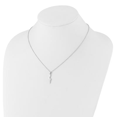 White Ice Sterling Silver Rhodium-plated Diamond Lightning Bolt Necklace plus Extender