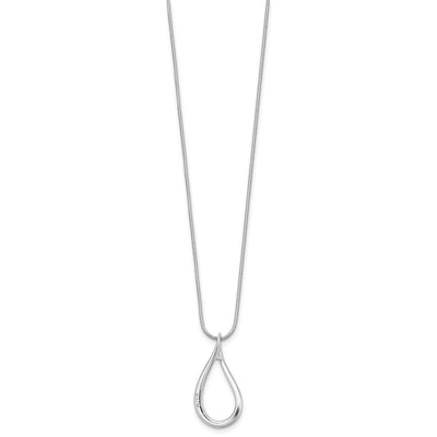 White Ice Sterling Silver Rhodium-plated Diamond Teardrop Necklace plus Extender