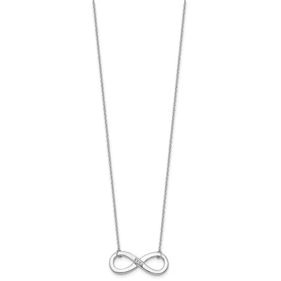 White Ice Sterling Silver Rhodium-plated Diamond Infinity Necklace, 18 x 27.5mm