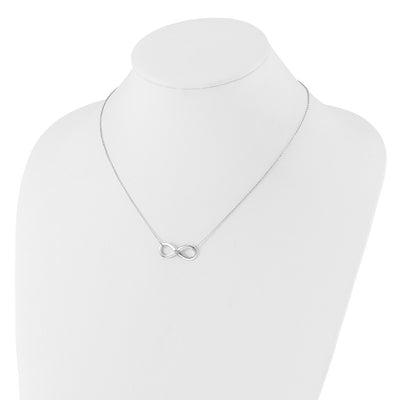White Ice Sterling Silver Rhodium-plated Diamond Infinity Necklace, 18 x 27.5mm