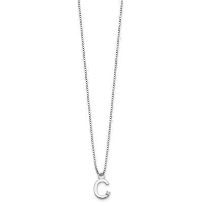 White Ice Sterling Silver Rhodium-plated Diamond Letter C Initial Necklace plus Extender