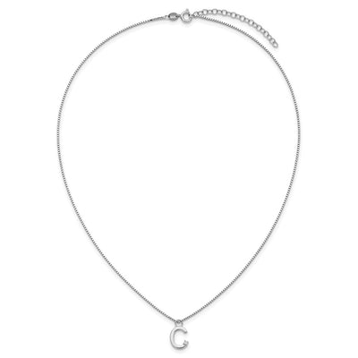 White Ice Sterling Silver Rhodium-plated Diamond Letter C Initial Necklace plus Extender
