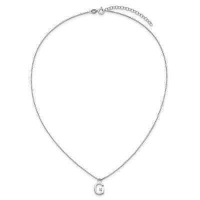 White Ice Sterling Silver Rhodium-plated Diamond Letter G Initial Necklace plus Extender