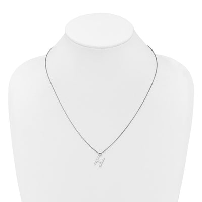 White Ice Sterling Silver Rhodium-plated Diamond Letter H Initial Necklace plus Extender