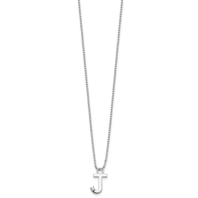 White Ice Sterling Silver Rhodium-plated Diamond Letter J Initial Necklace plus Extender