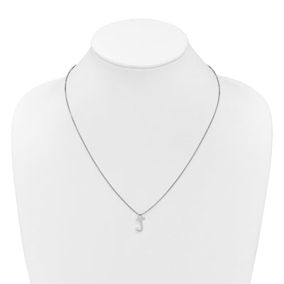 White Ice Sterling Silver Rhodium-plated Diamond Letter J Initial Necklace plus Extender